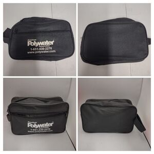 Lot of 2 Travel Bag Case Black Fabric & Nylon Zipper Handle Beauty Brands 8 x 4